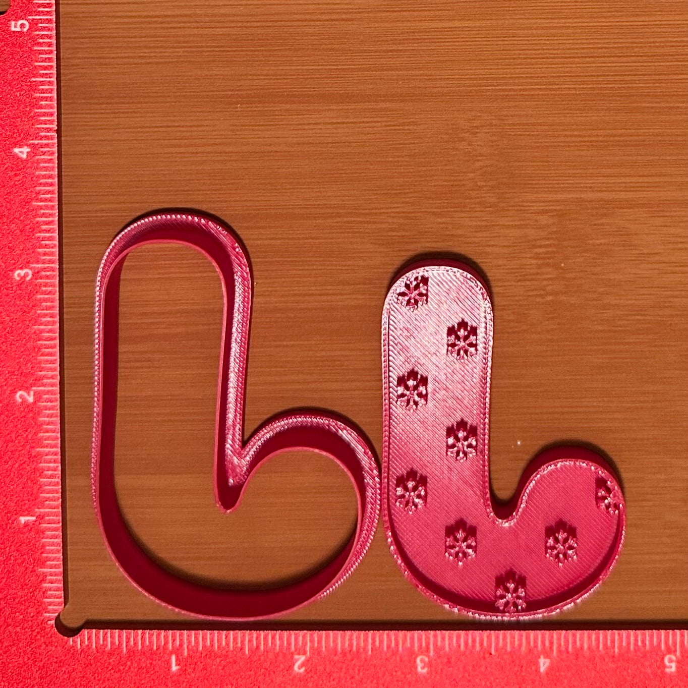 Letter with Snowflake Pattern - Custom 3D Printed Cookie Cutter + Stamp Combo