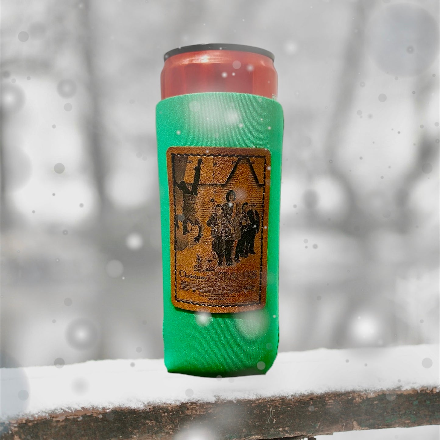 Vintage Christmas Movie Poster Slim Koozies