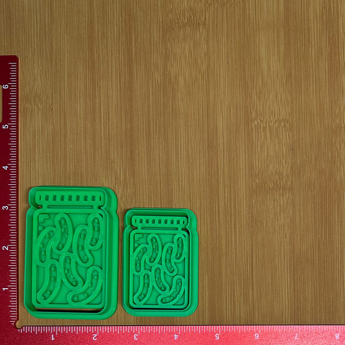 Pickle Jar - Custom 3D Printed Cookie Cutter + Stamp Combo