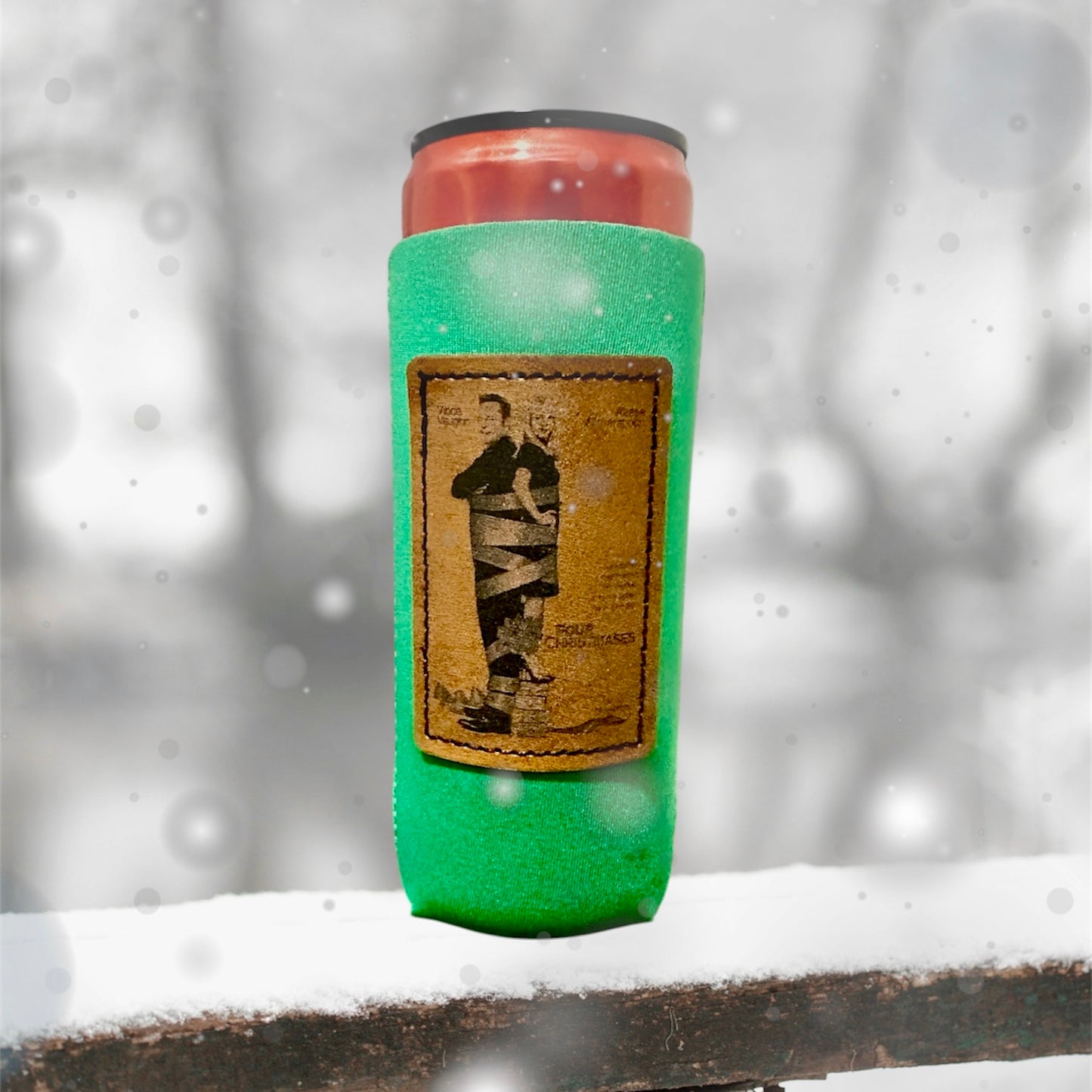 Vintage Christmas Movie Poster Slim Koozies