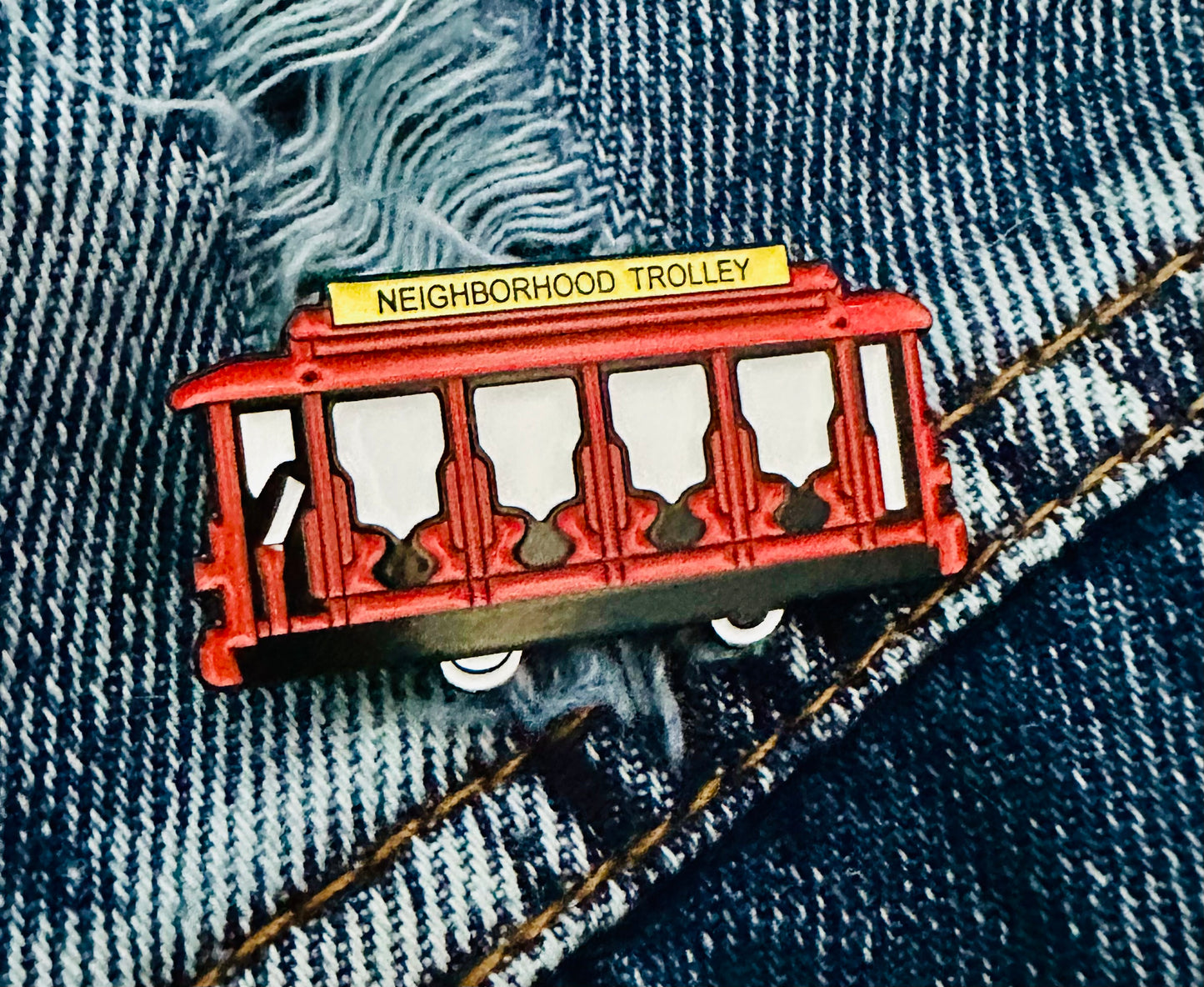 Mr. Rogers Trolley Enamel Pin