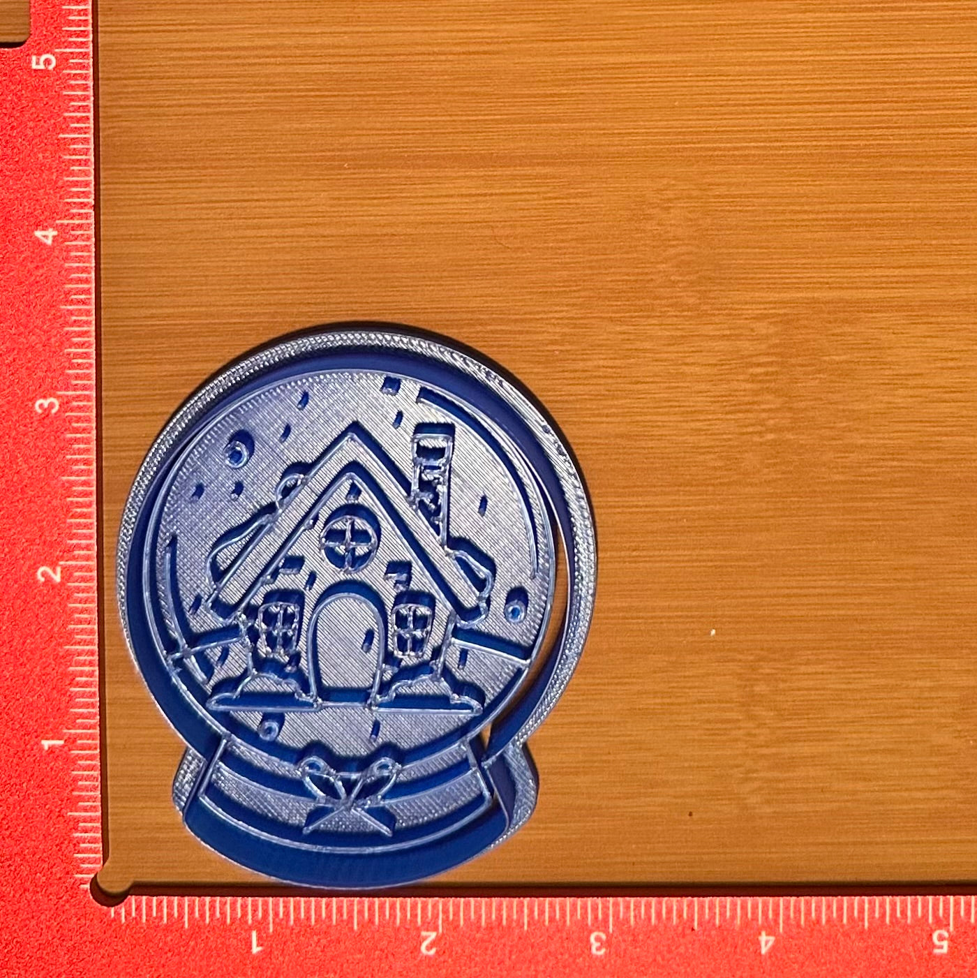 Snow Globe with Gingerbread House - Custom 3D Printed Cookie Cutter + Stamp Combo