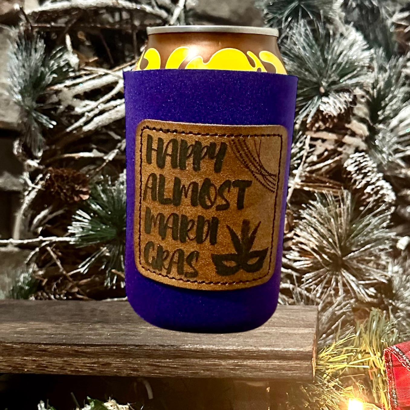 Almost Mardi Gras Holiday Koozie
