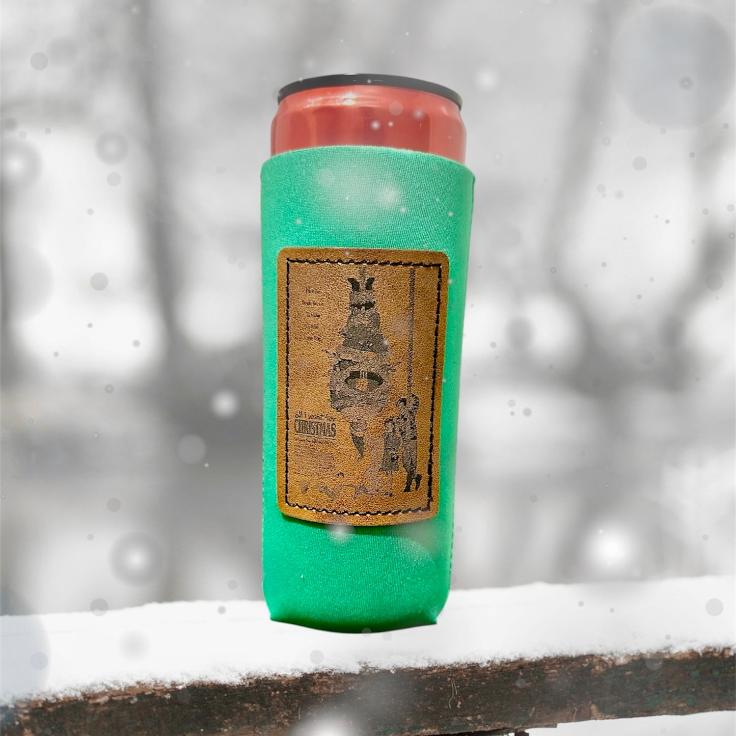Vintage Christmas Movie Poster Slim Koozies