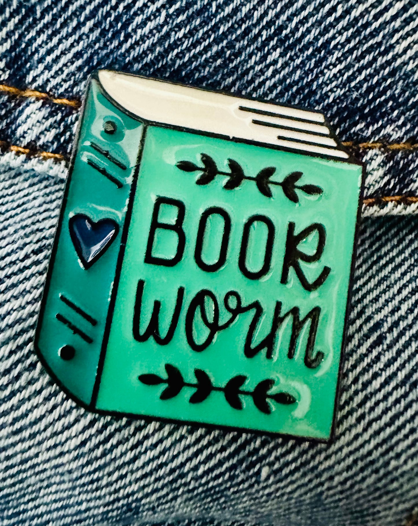 Book Worm Enamel Pin