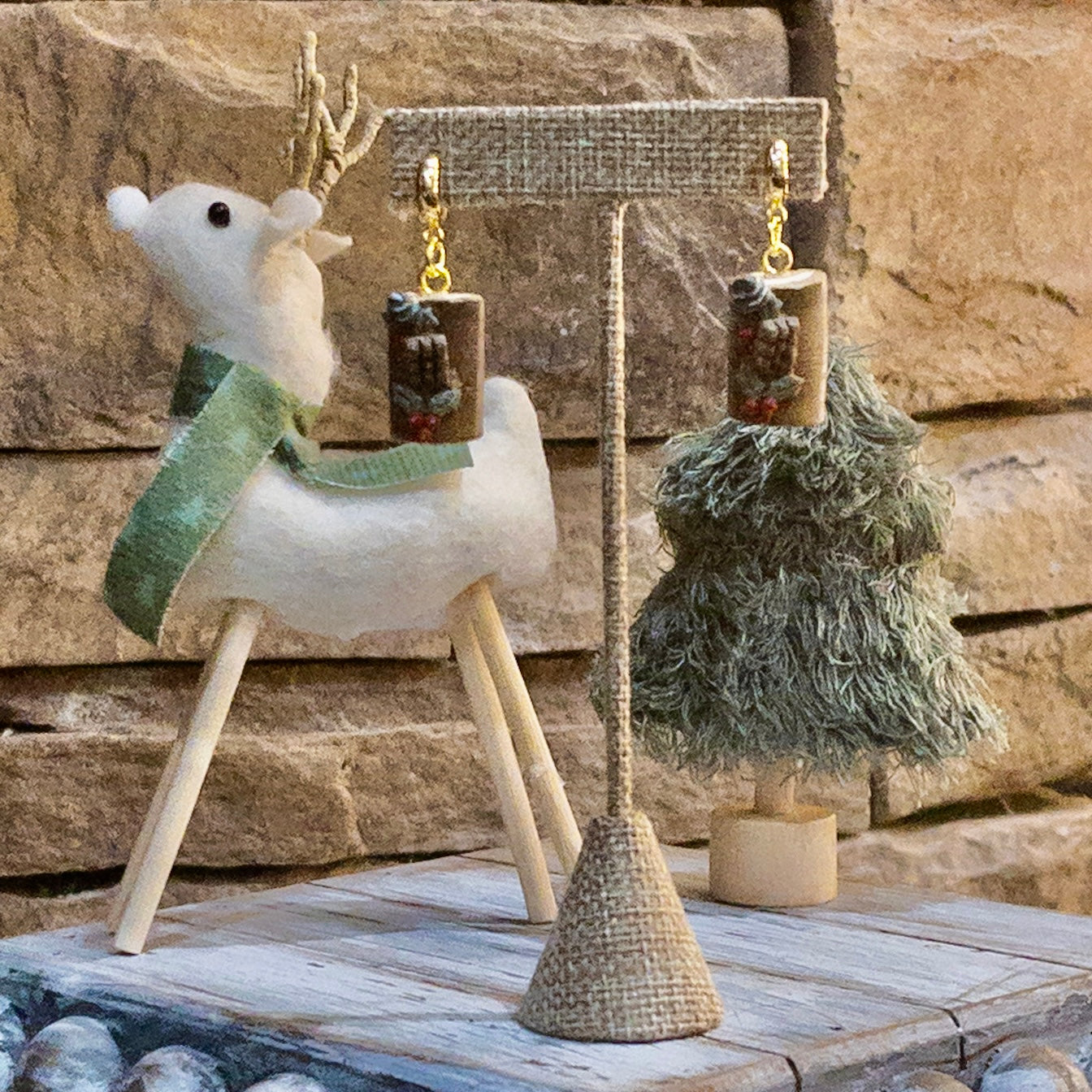 Yule Log Earrings
