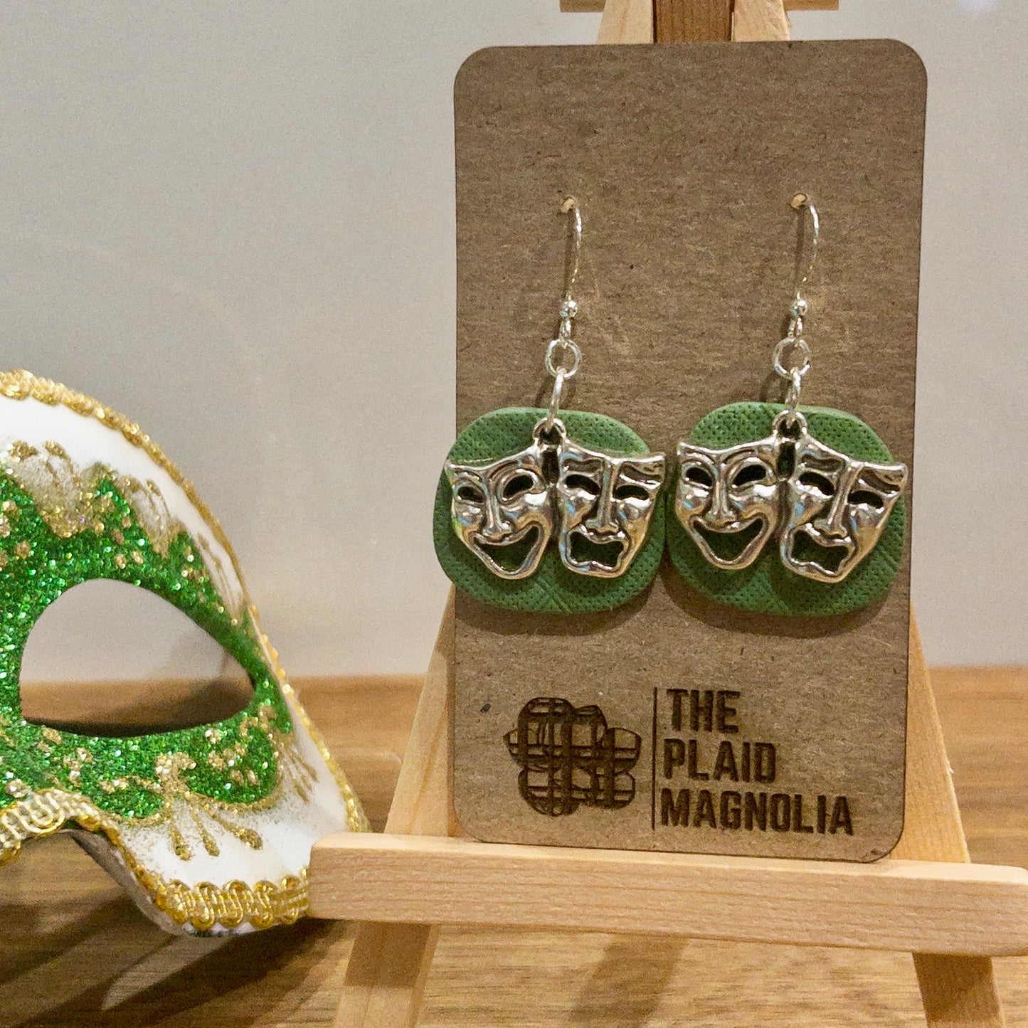 Green Carnival Mask Dangle