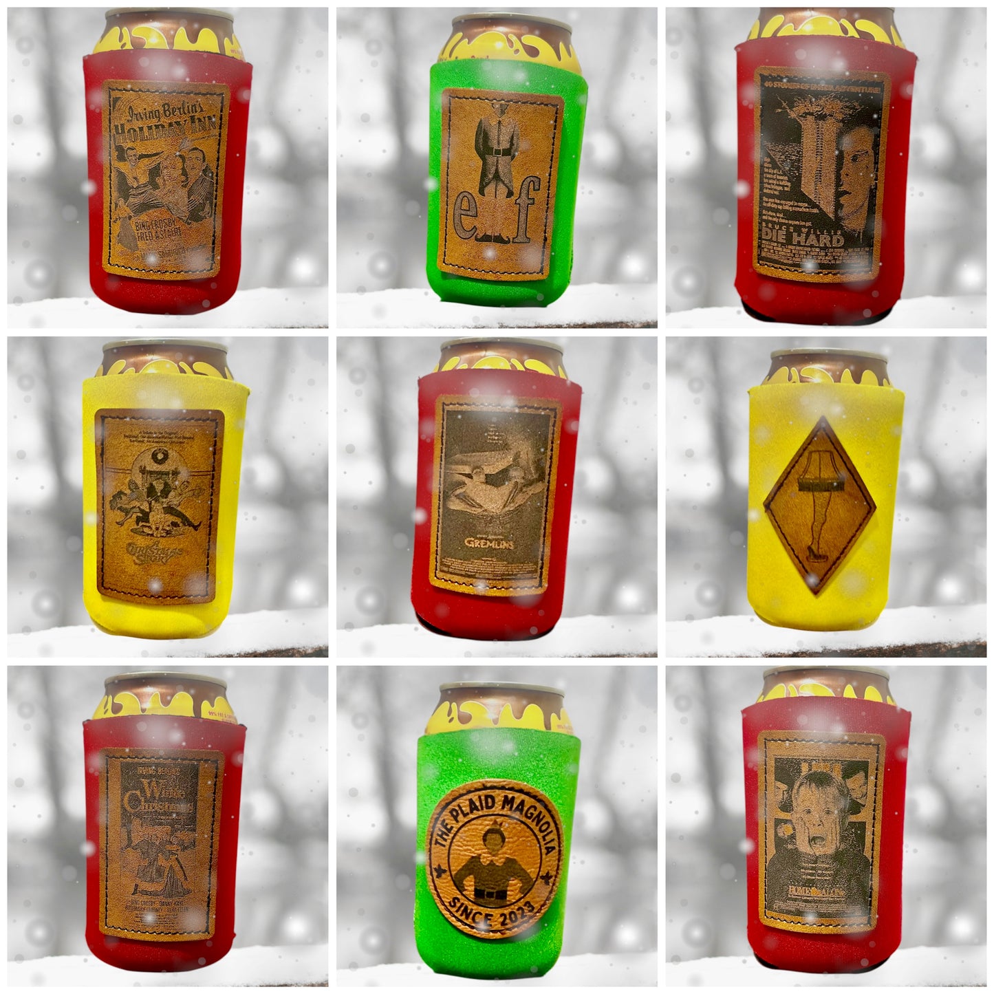 Vintage Christmas Movie Poster Koozies