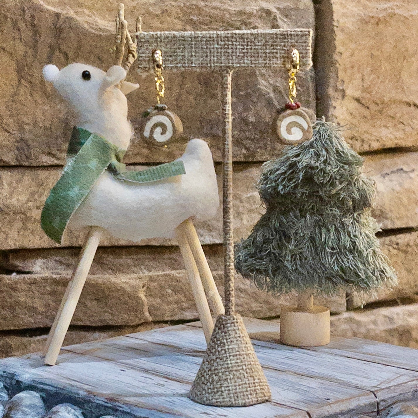 Yule Log Earrings