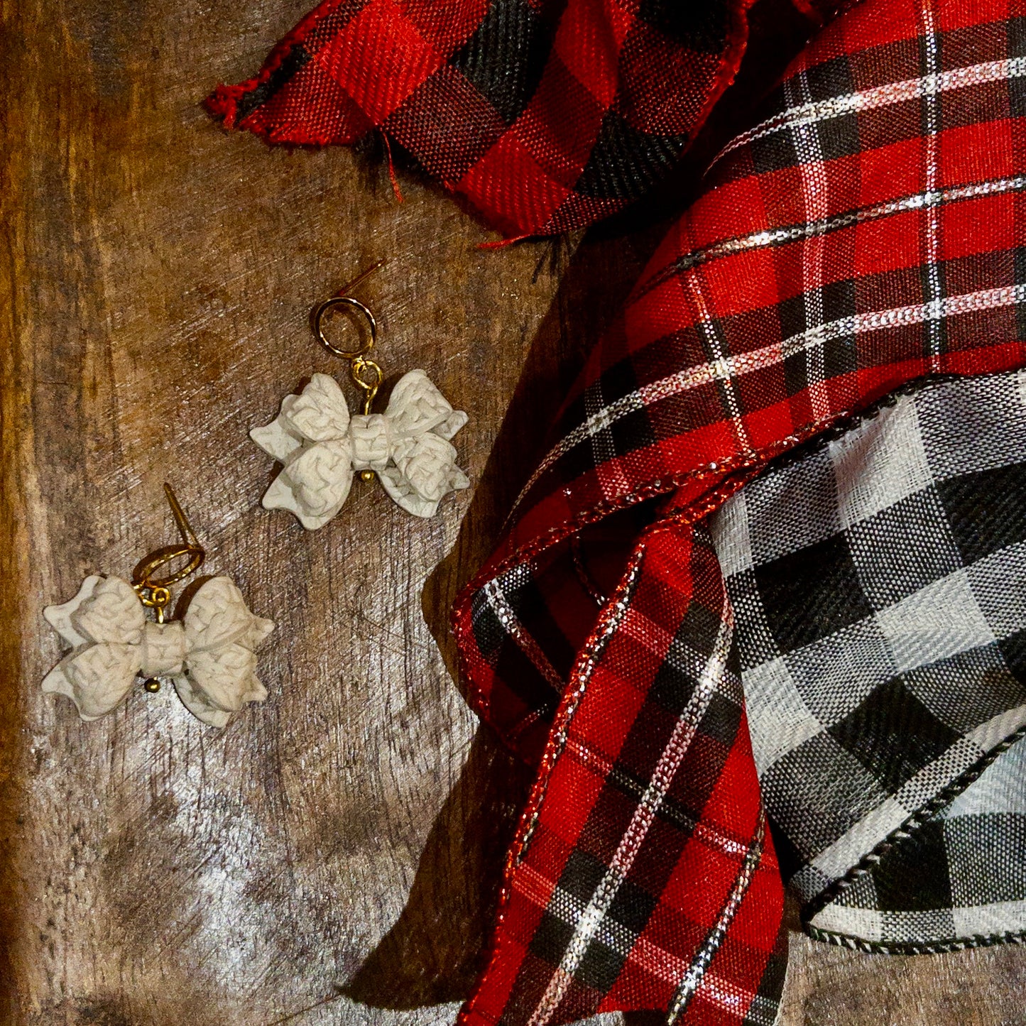Beige Knit Bows