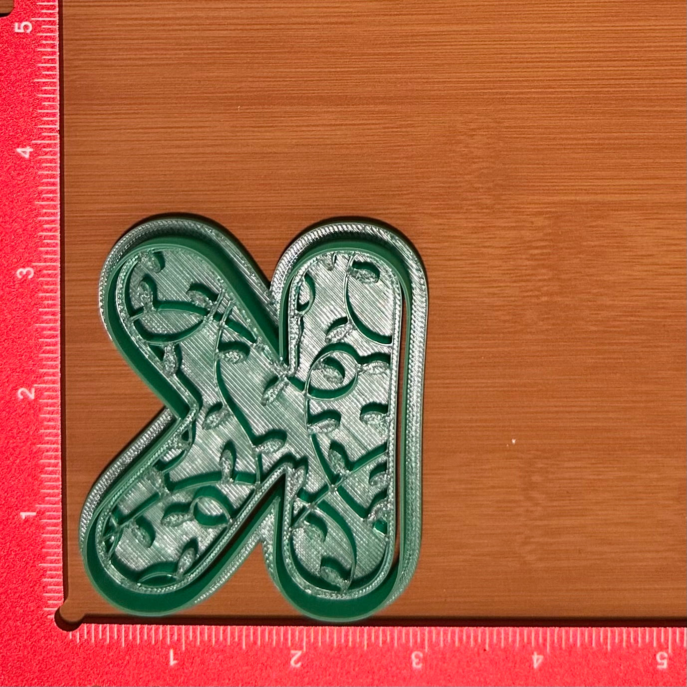 Letter with Christmas Light Pattern - Custom 3D Printed Cookie Cutter + Stamp Combo