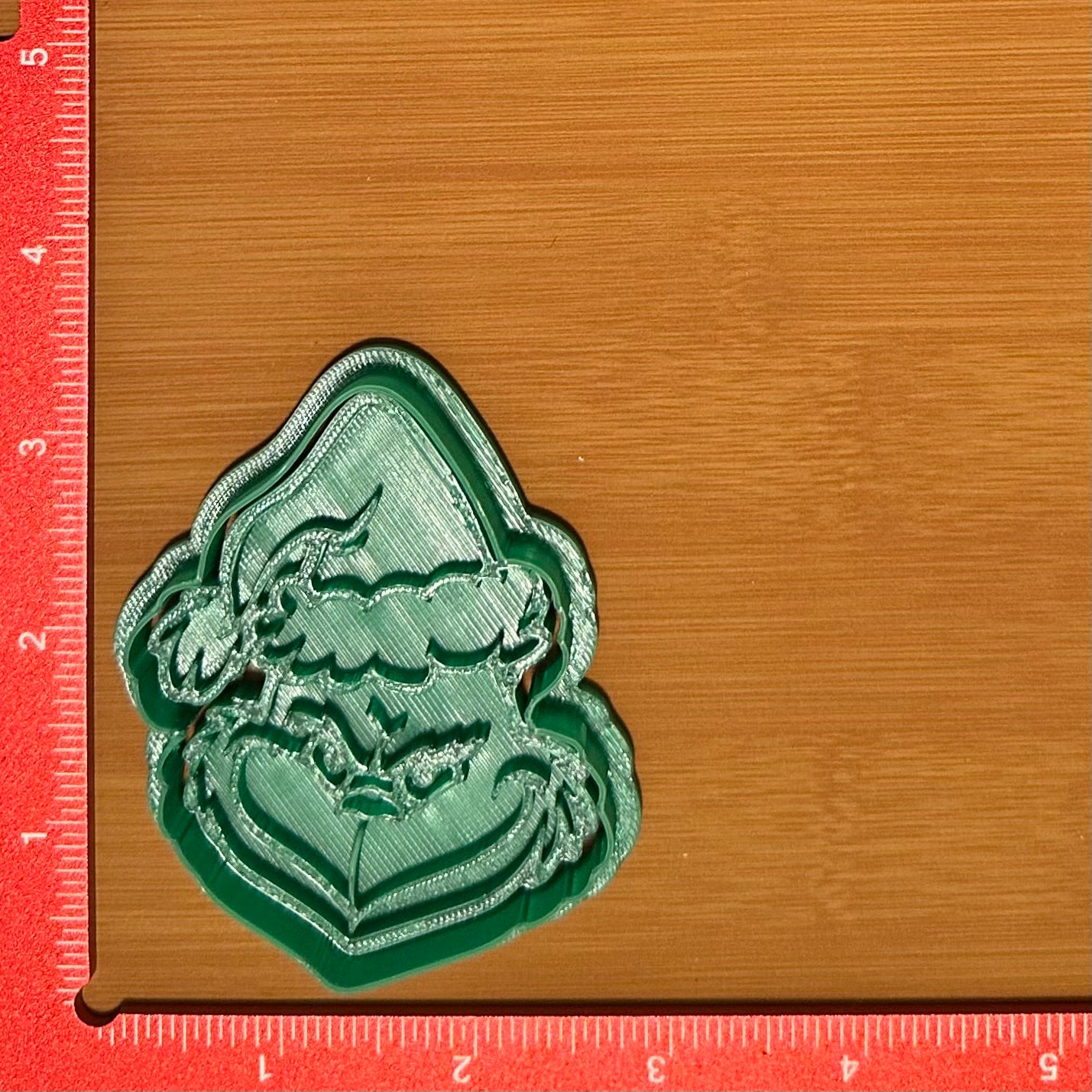 Grinch Head - Custom 3D Printed Cookie Cutter + Stamp Combo