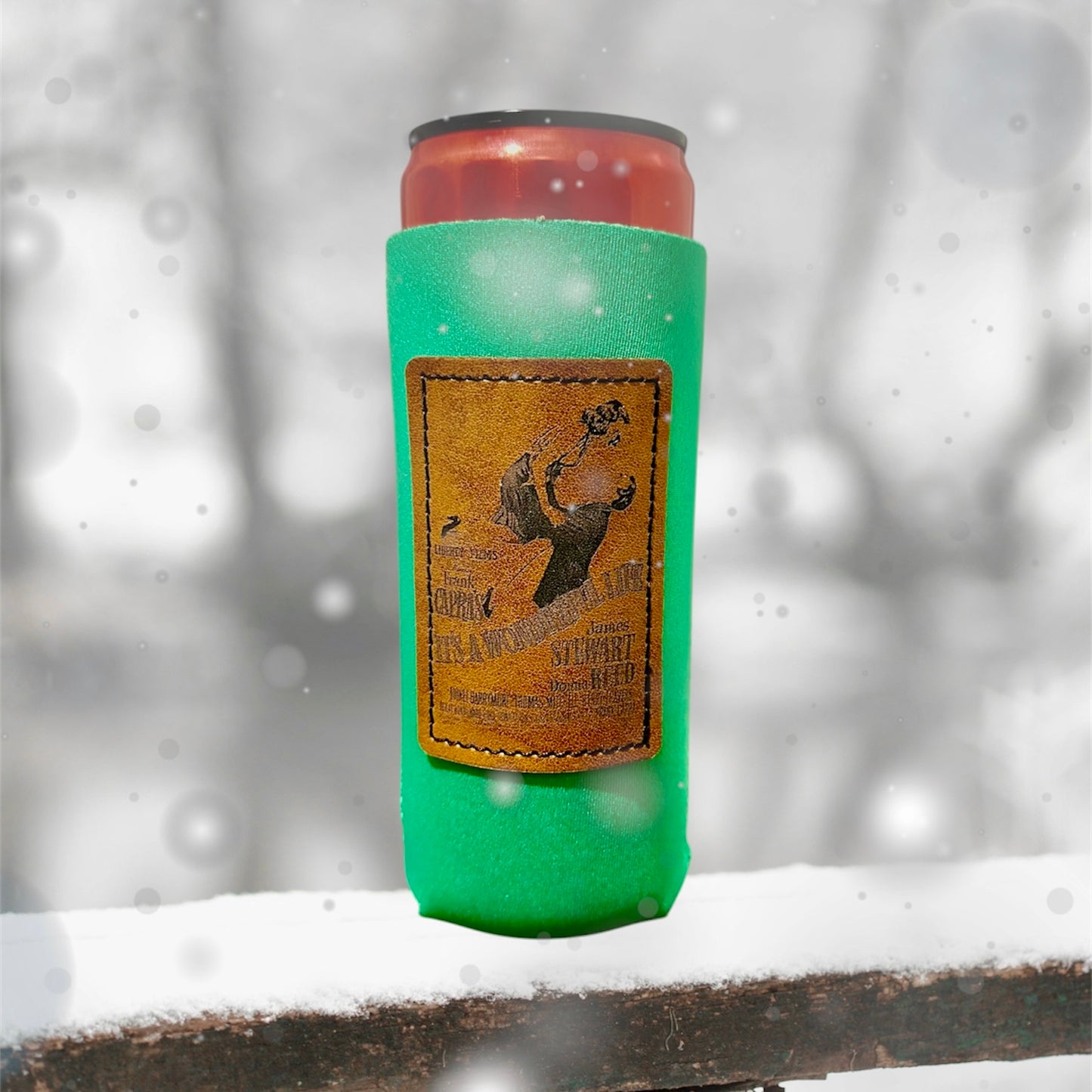 Vintage Christmas Movie Poster Slim Koozies