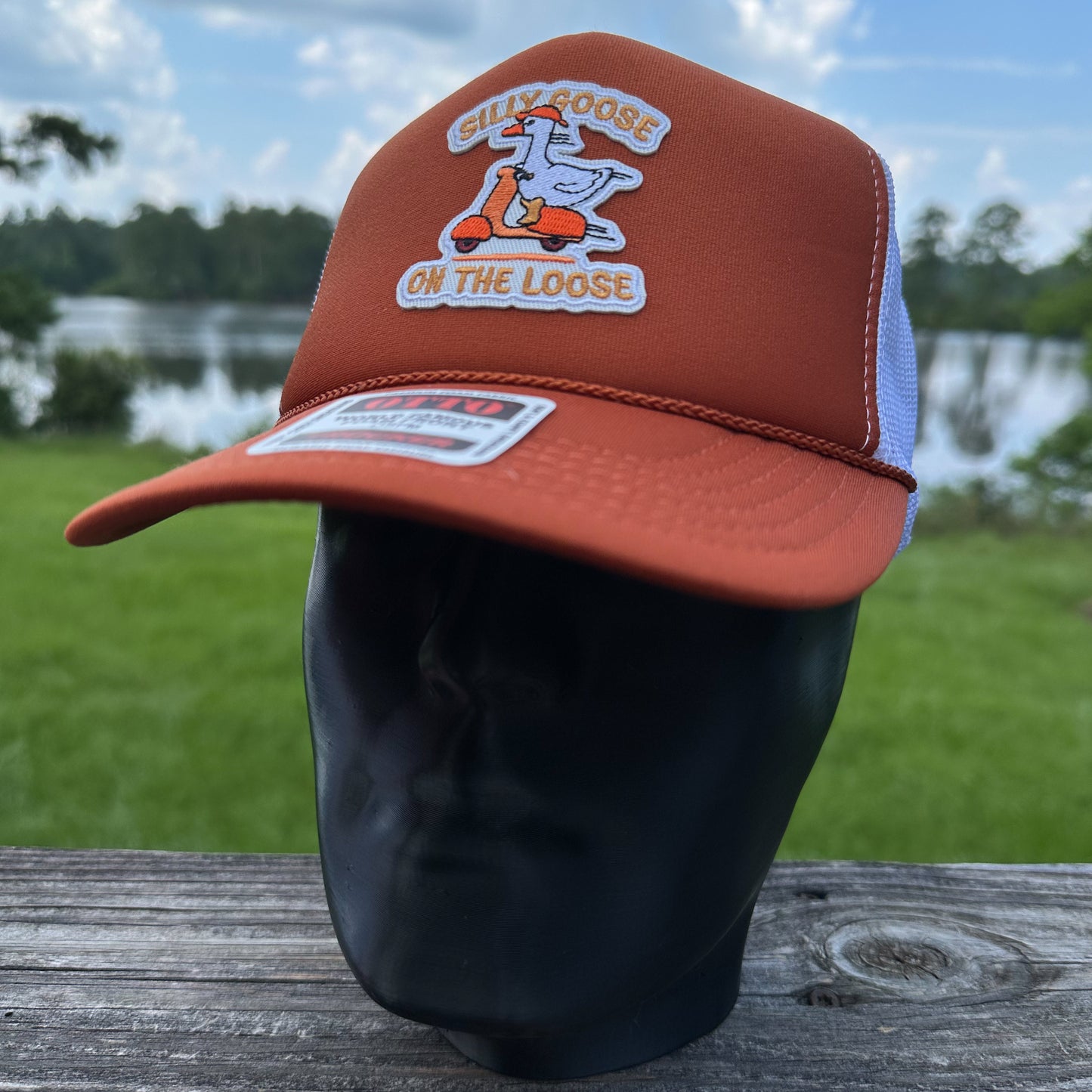 Silly Goose on the Loose | Burnt Orange Otto Foam Front Rope Trucker Hat
