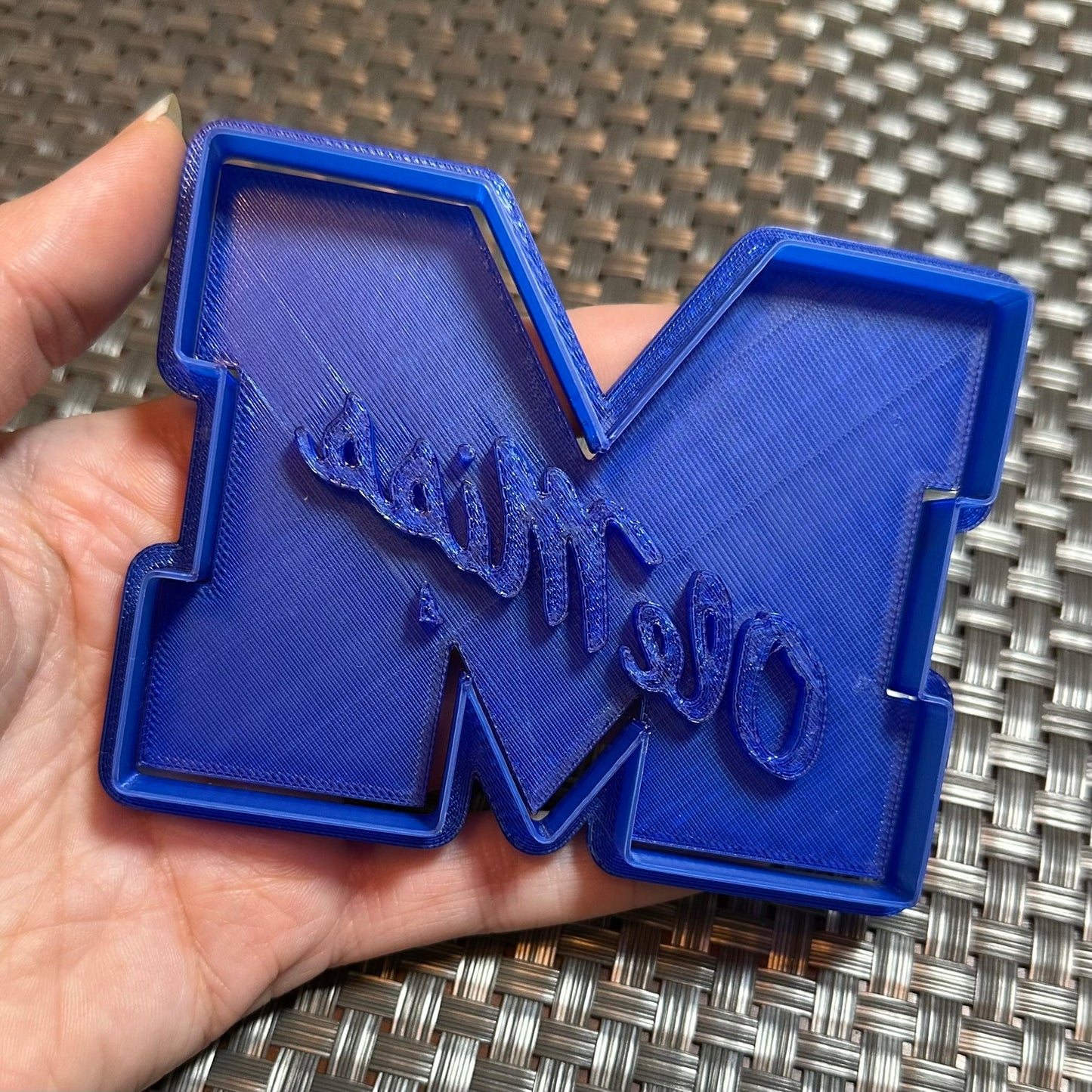 Ole Miss M - Custom 3D Printed Cookie Cutter + Stamp Combo