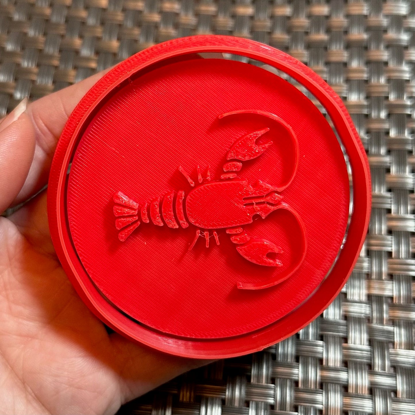 Crawfish Circle Cutter - Custom 3D Printed Cookie Cutter + Stamp Combo