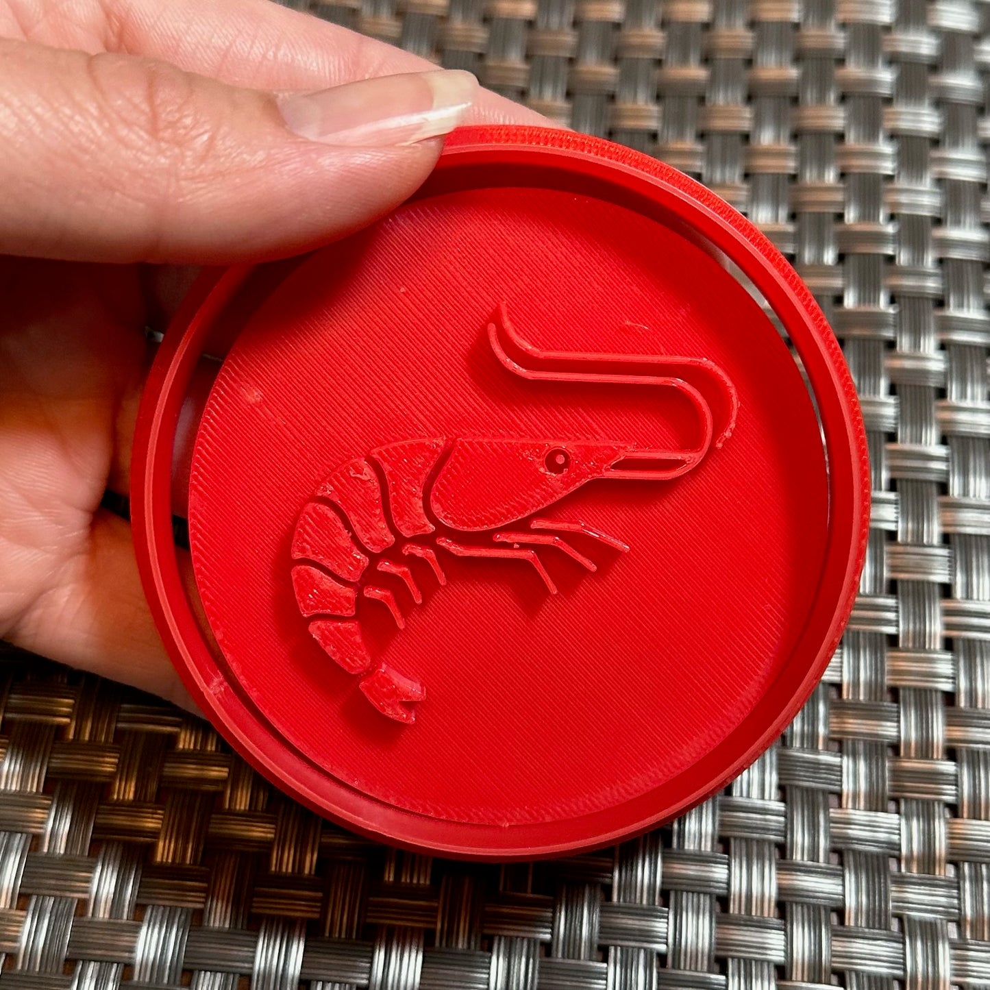 Shrimp Circle Cutter - Custom 3D Printed Cookie Cutter + Stamp Combo