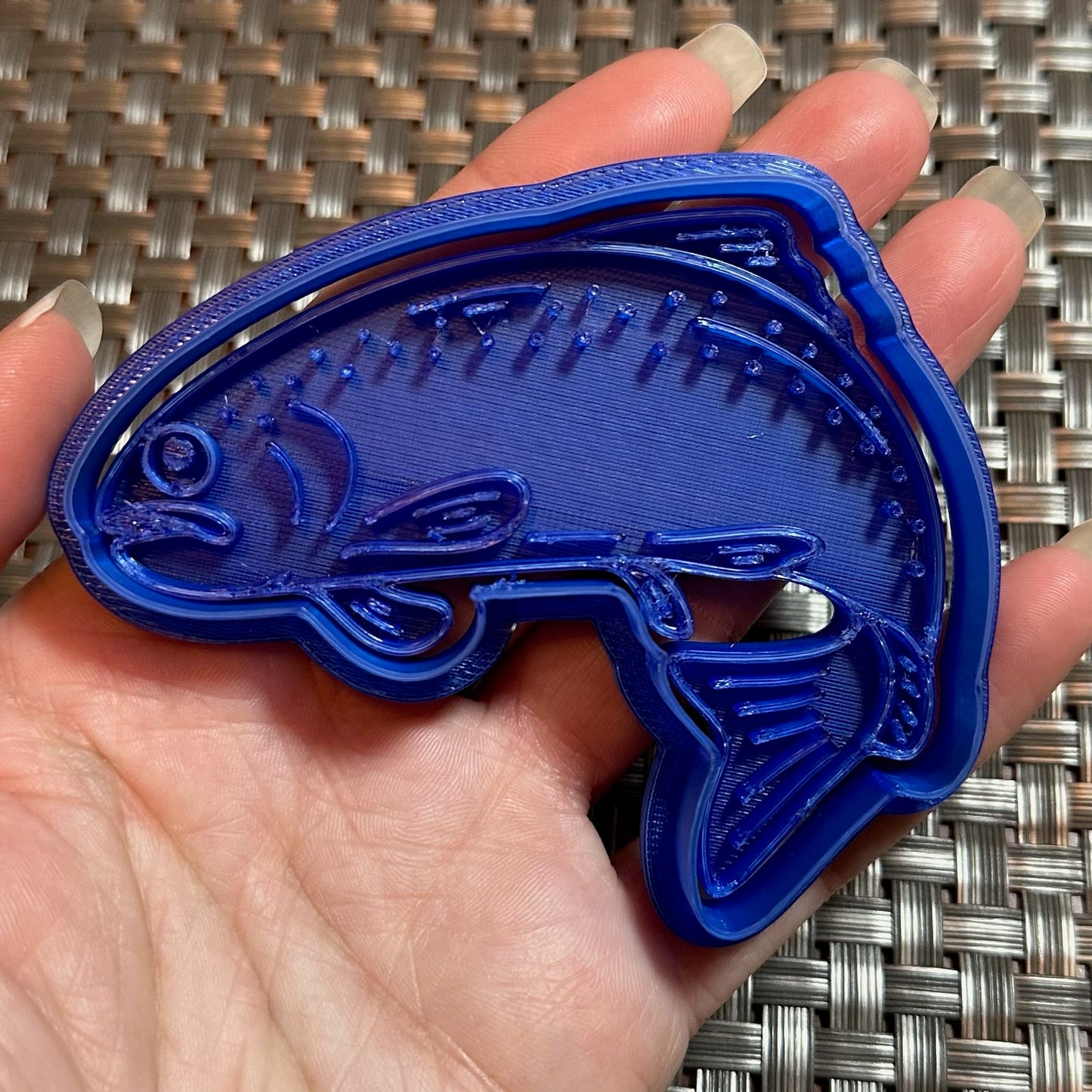 Jumping Trout - Custom 3D Printed Cookie Cutter + Stamp Combo