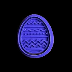 Easter Egg with Dots & Chevrons - Custom 3D Printed Cookie Cutter + Stamp Combo
