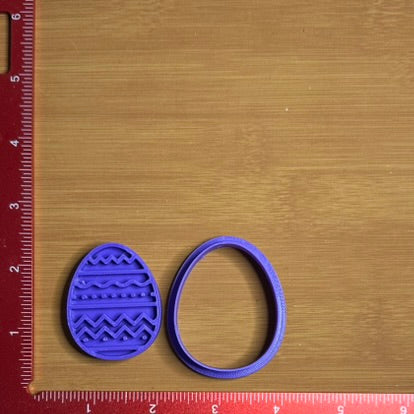 Easter Egg with Dots & Chevrons - Custom 3D Printed Cookie Cutter + Stamp Combo