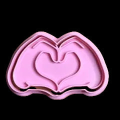 Heart Hands - Custom 3D Printed Cookie Cutter + Stamp Combo