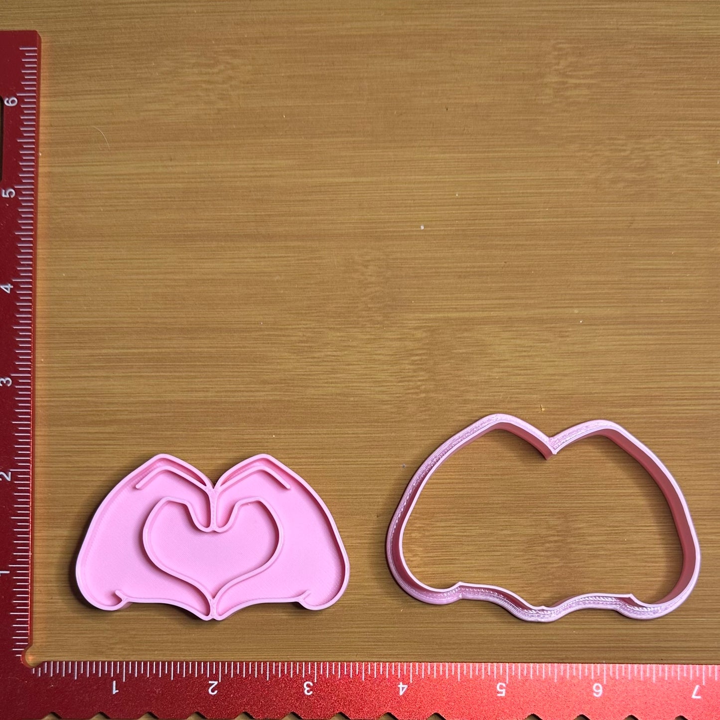 Heart Hands - Custom 3D Printed Cookie Cutter + Stamp Combo