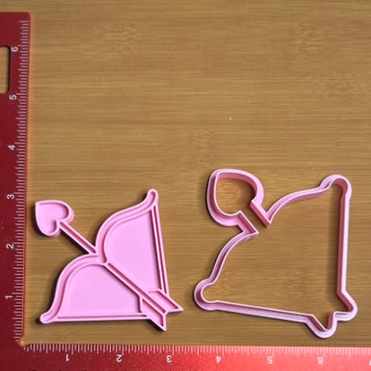 Cupid's Bow - Custom 3D Printed Cookie Cutter + Stamp Combo