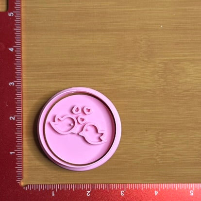 Love Birds - Custom 3D Printed Cookie Cutter + Stamp Combo