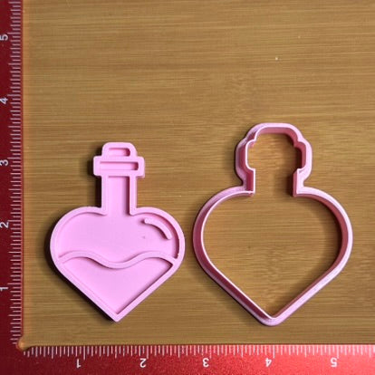 Love Potion - Custom 3D Printed Cookie Cutter + Stamp Combo