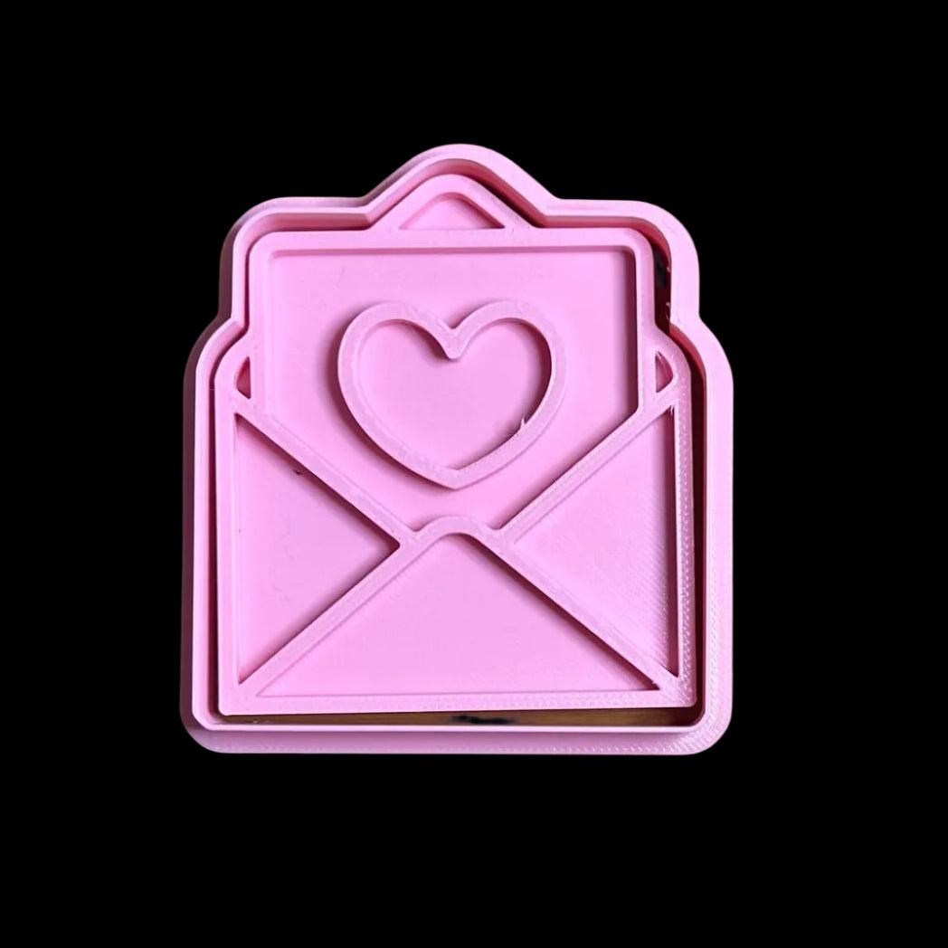 Love Letter - Custom 3D Printed Cookie Cutter + Stamp Combo