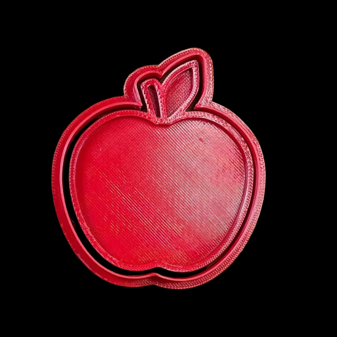 Simple Apple - Custom 3D Printed Cookie Cutter + Stamp Combo
