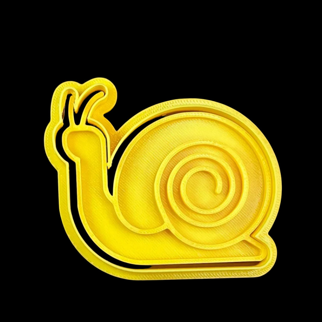 Snail - Custom 3D Printed Cookie Cutter + Stamp Combo
