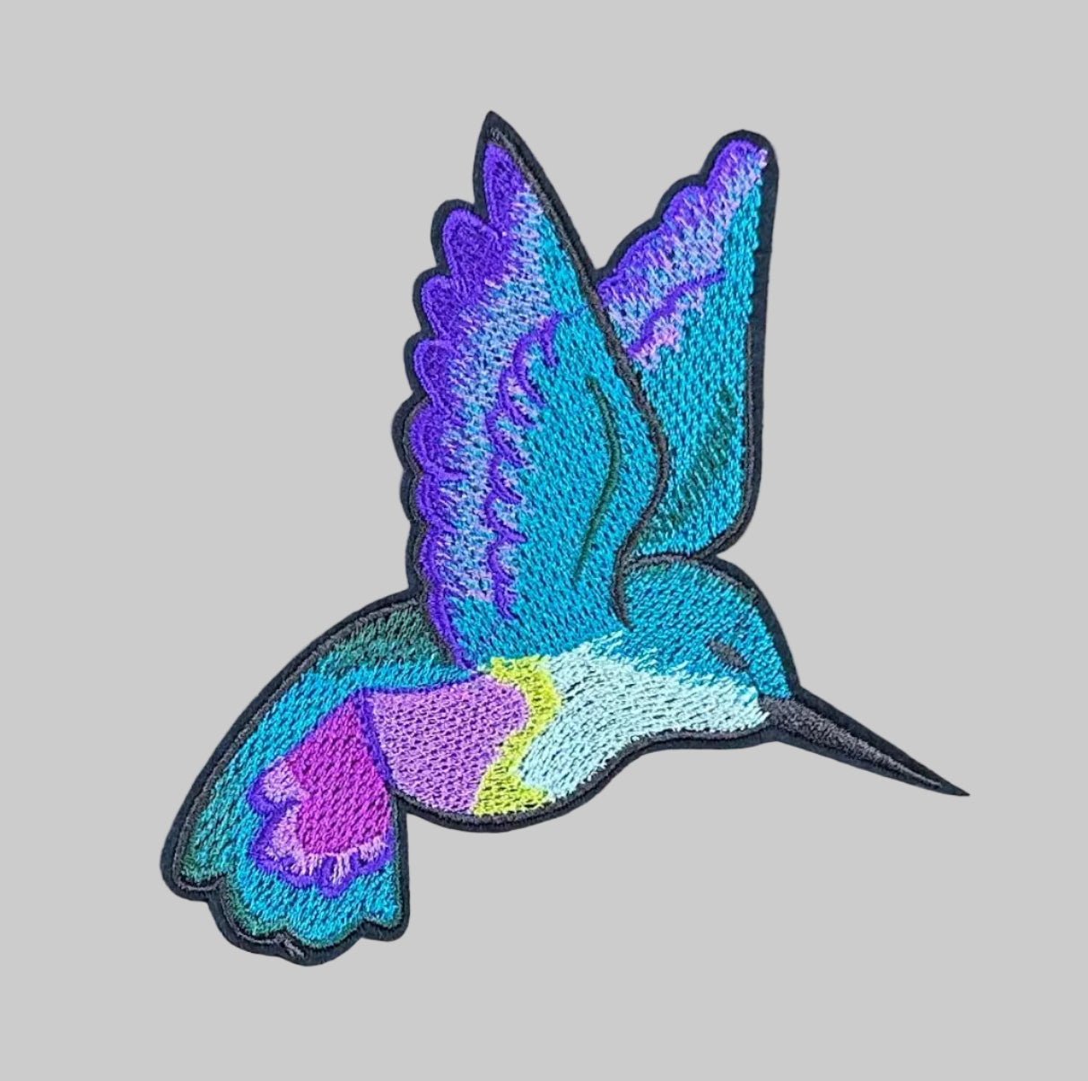 Teal Hummingbird - Embroidered Patch