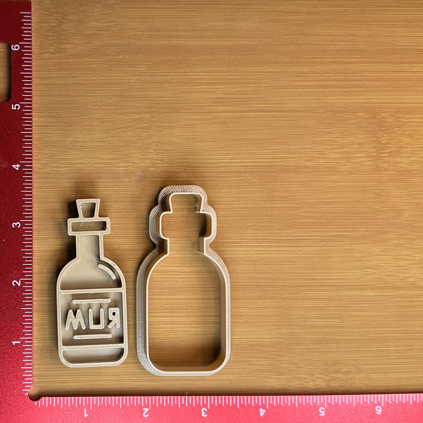 Rum Bottle - Custom 3D Printed Cookie Cutter + Stamp Combo