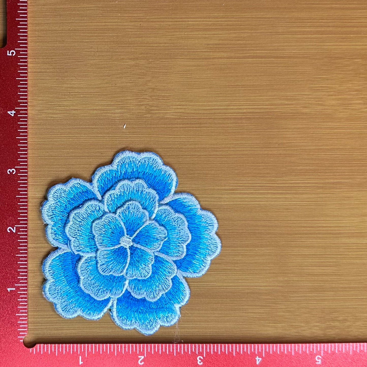 Layered Flower - Light Blue - Embroidered Patch