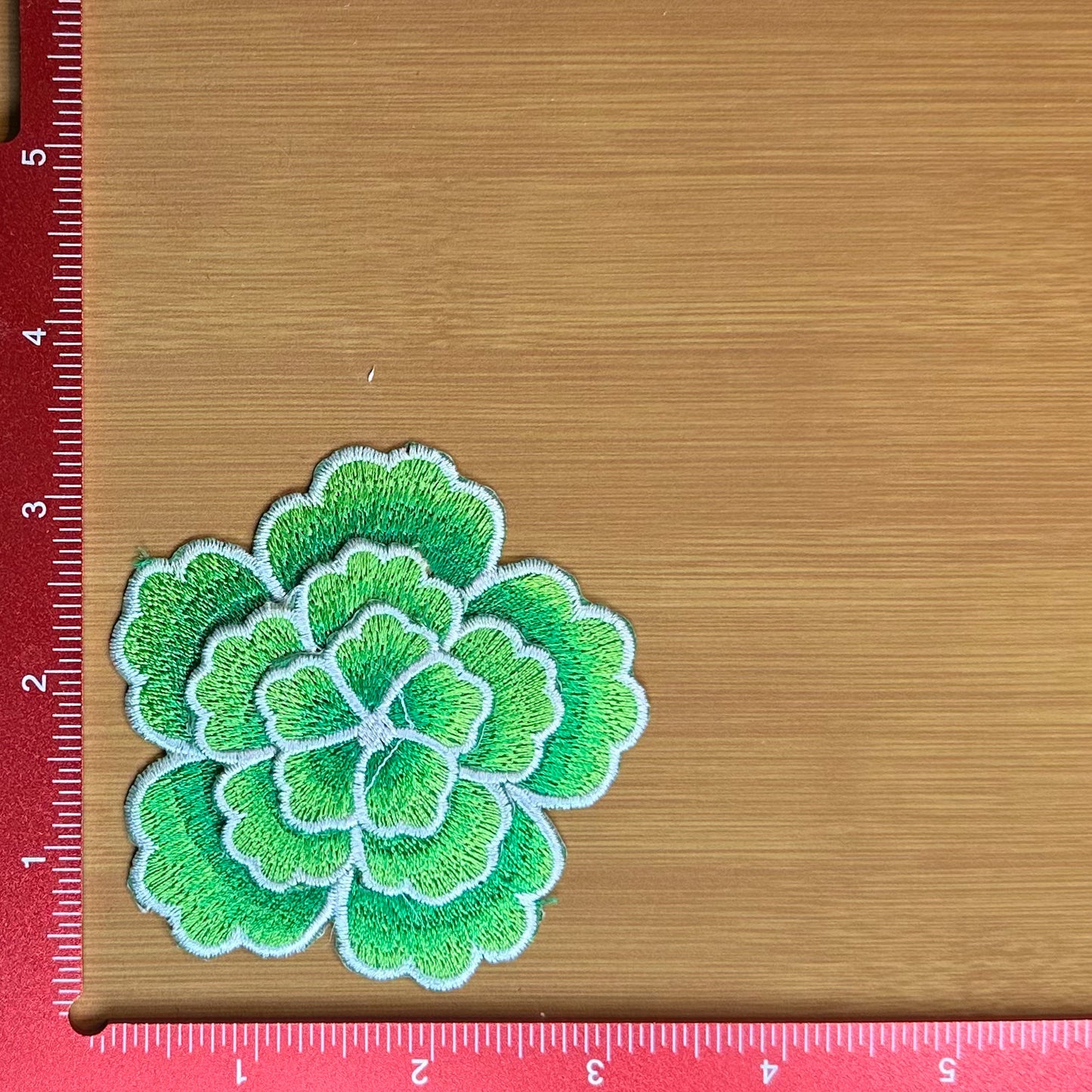 Layered Flower - Green - Embroidered Patch