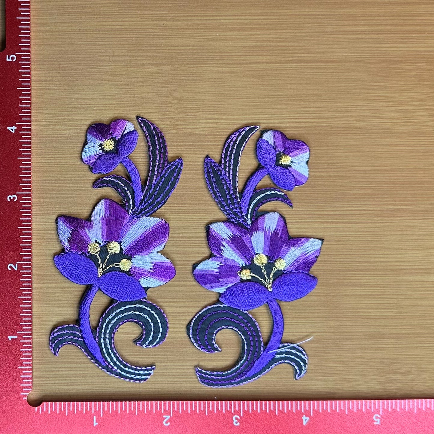Stemmed Flower - Purple - Embroidered Patch