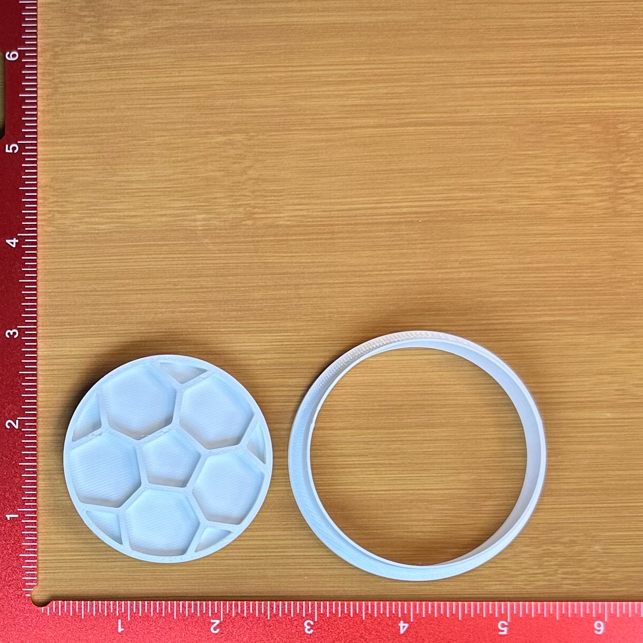 Soccer Ball - Custom 3D Printed Cookie Cutter + Stamp Combo