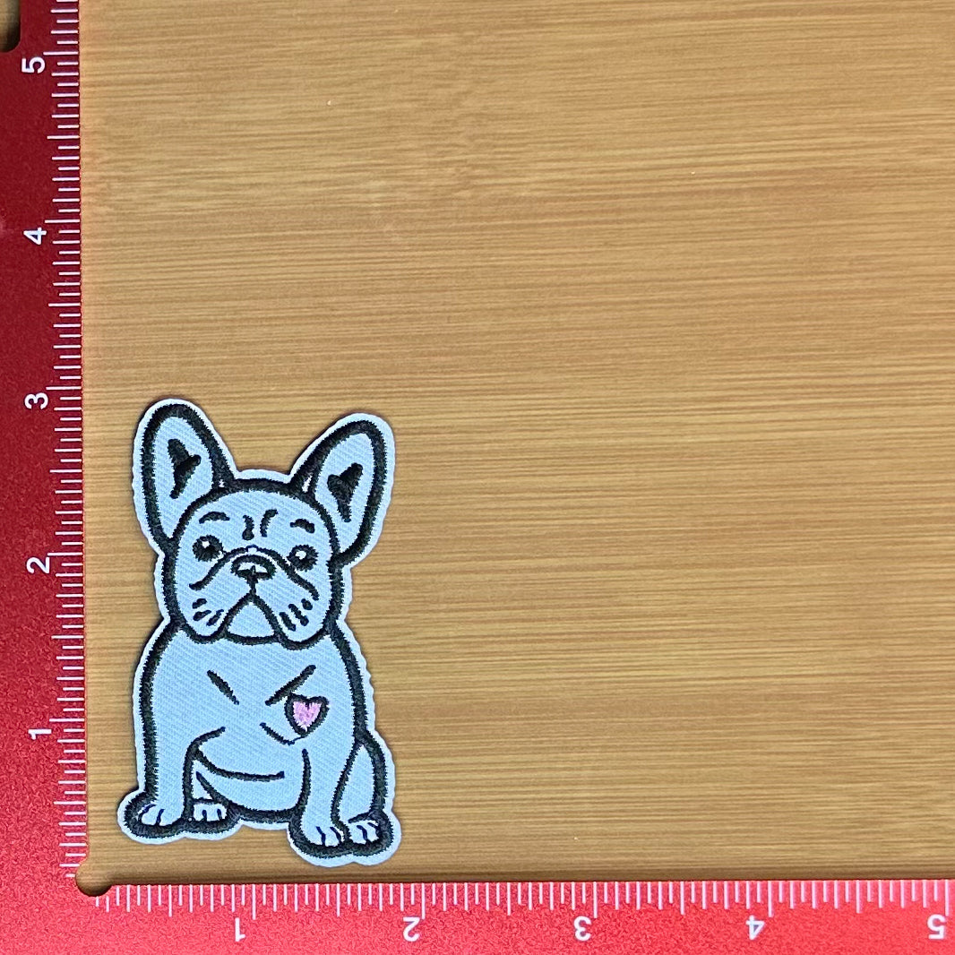 French Bulldog with Heart - Embroidered Patch