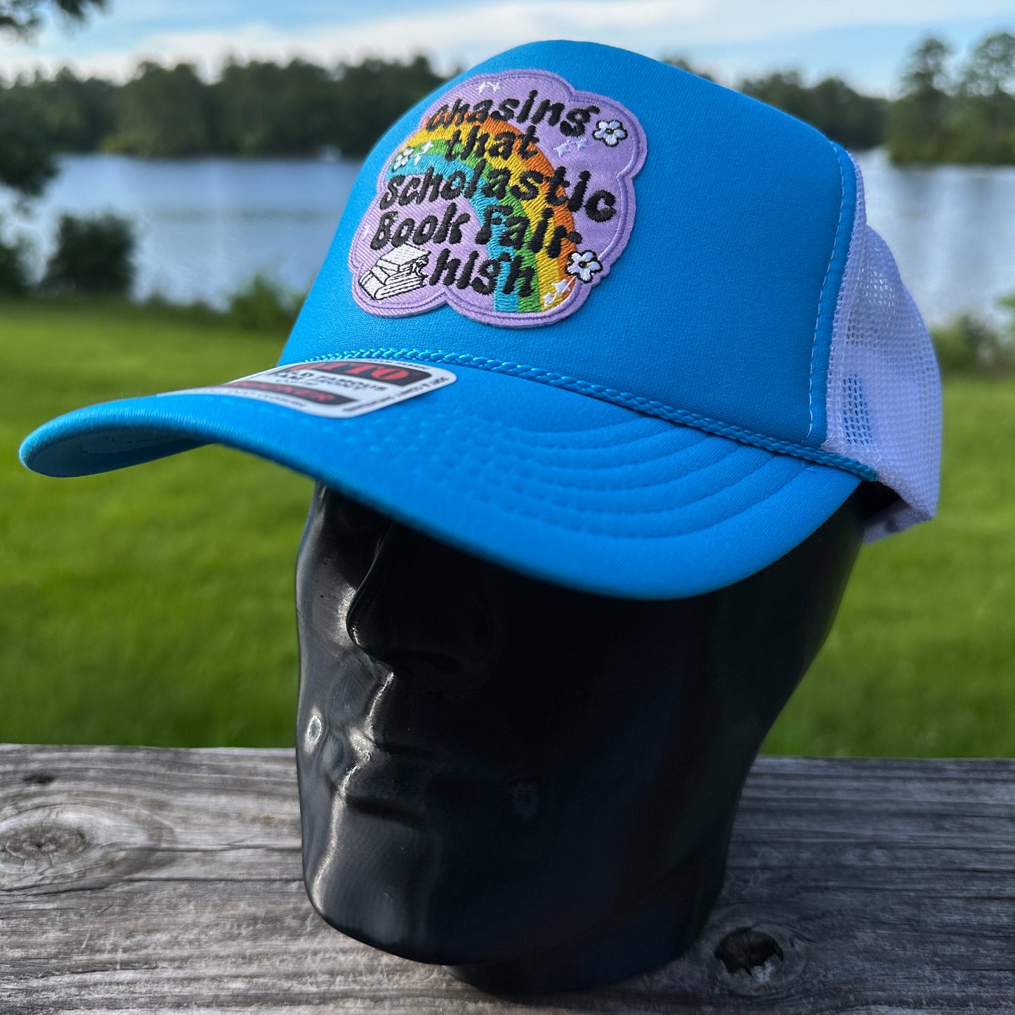 Book Fair High | Blue & White Otto Foam Front Rope Trucker Hat