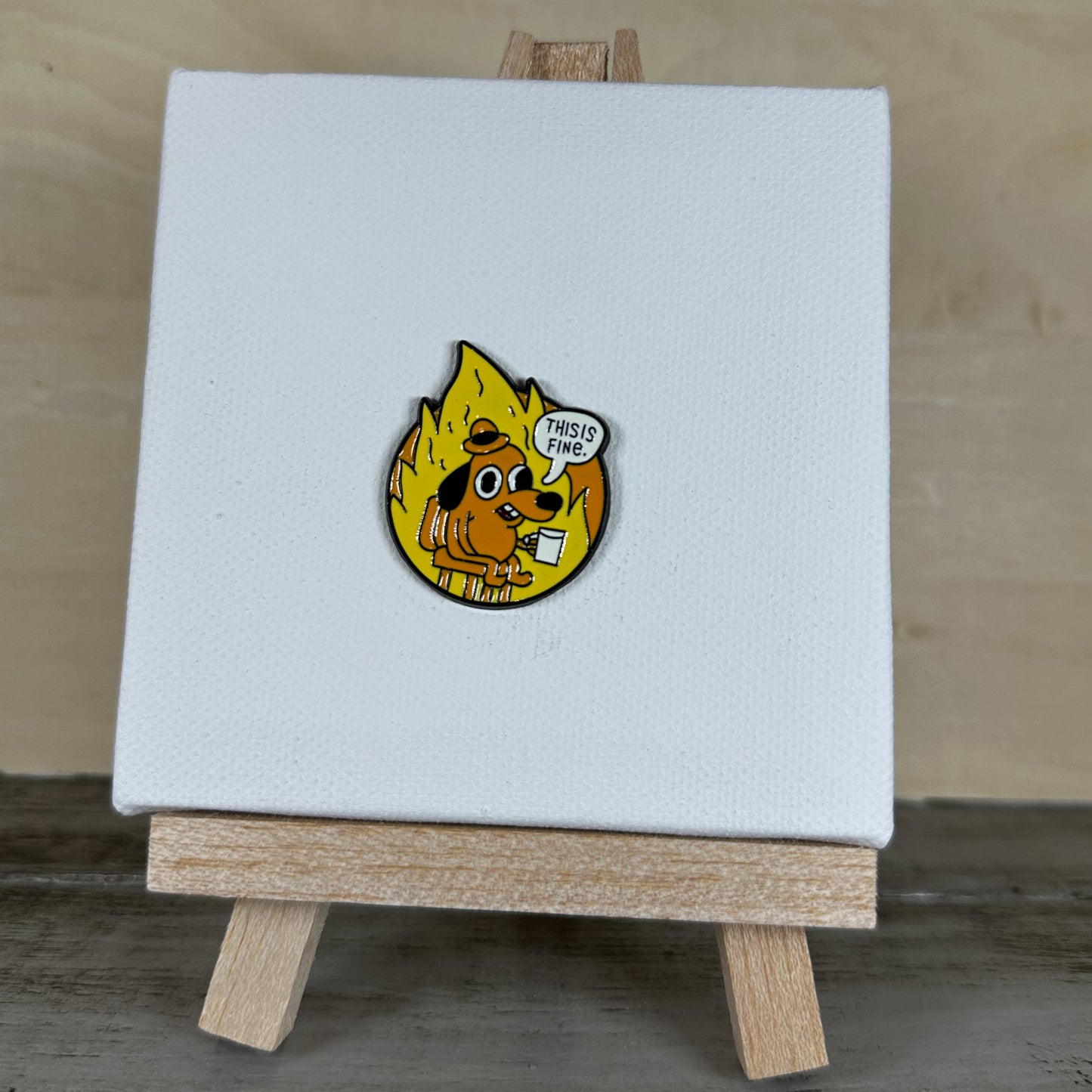 This is Fine, Flame Shape - Enamel Pin