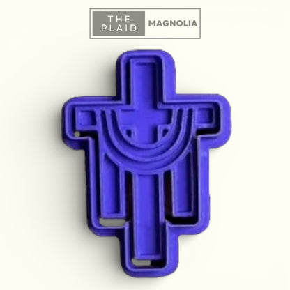 Cross with Sash - Custom 3D Printed Cookie Cutter + Stamp Combo