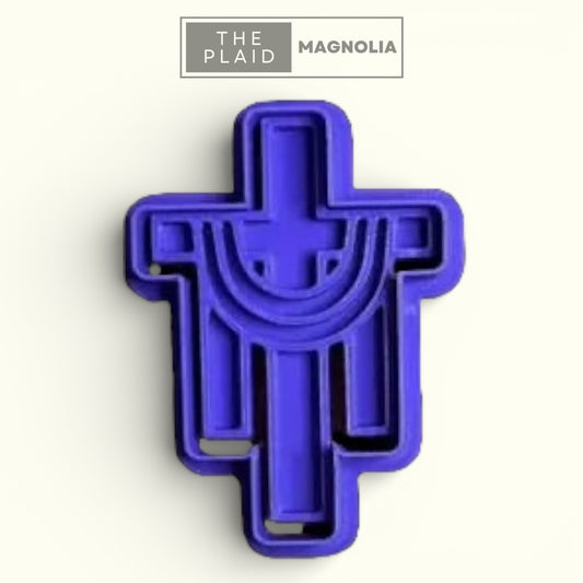 Cross with Sash - Custom 3D Printed Cookie Cutter + Stamp Combo
