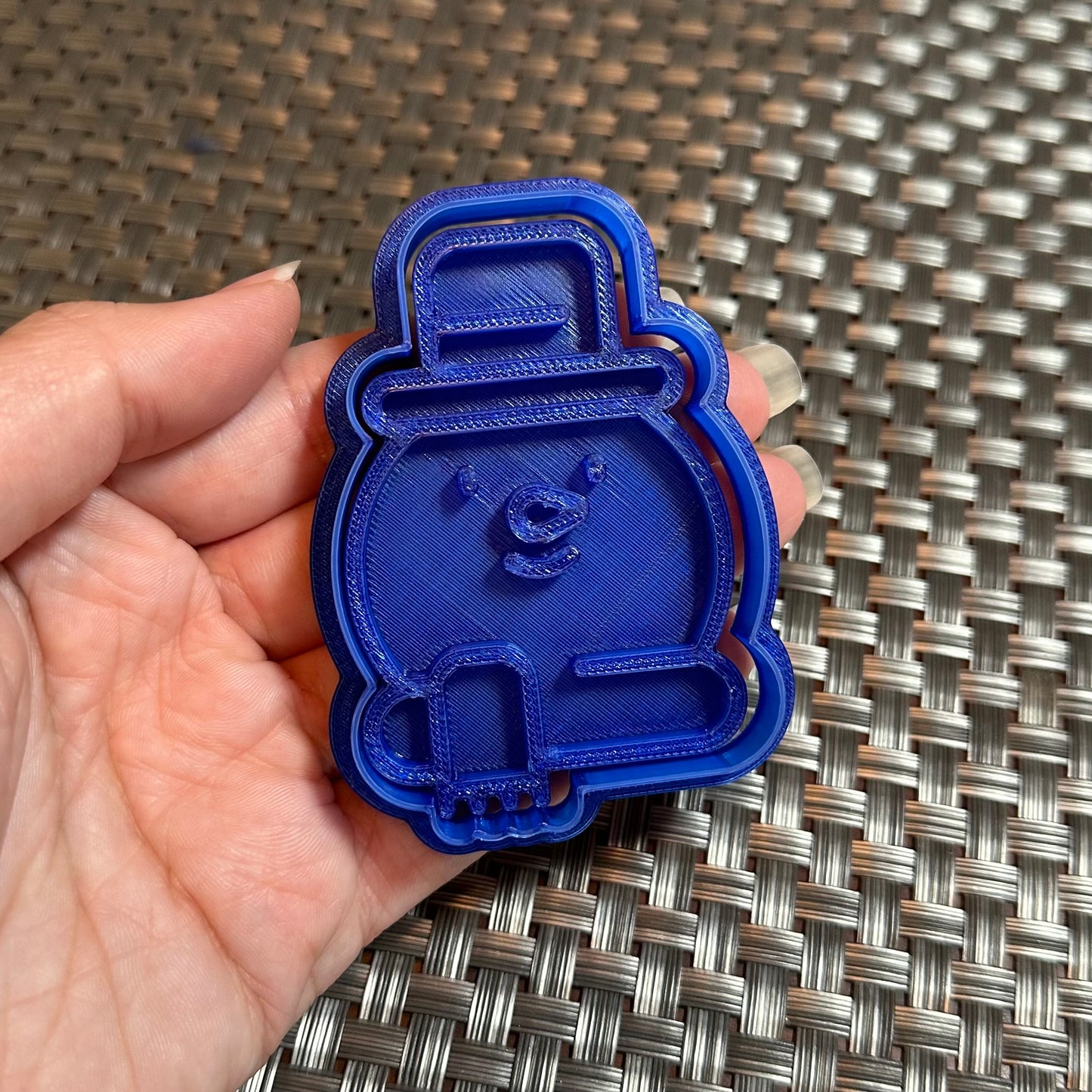 Snowman Head - Custom 3D Printed Cookie Cutter + Stamp Combo