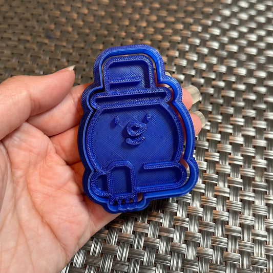 Snowman Head - Custom 3D Printed Cookie Cutter + Stamp Combo