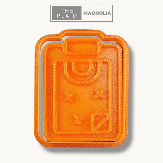 Game Plan Clipboard - Custom 3D Printed Cookie Cutter + Stamp Combo
