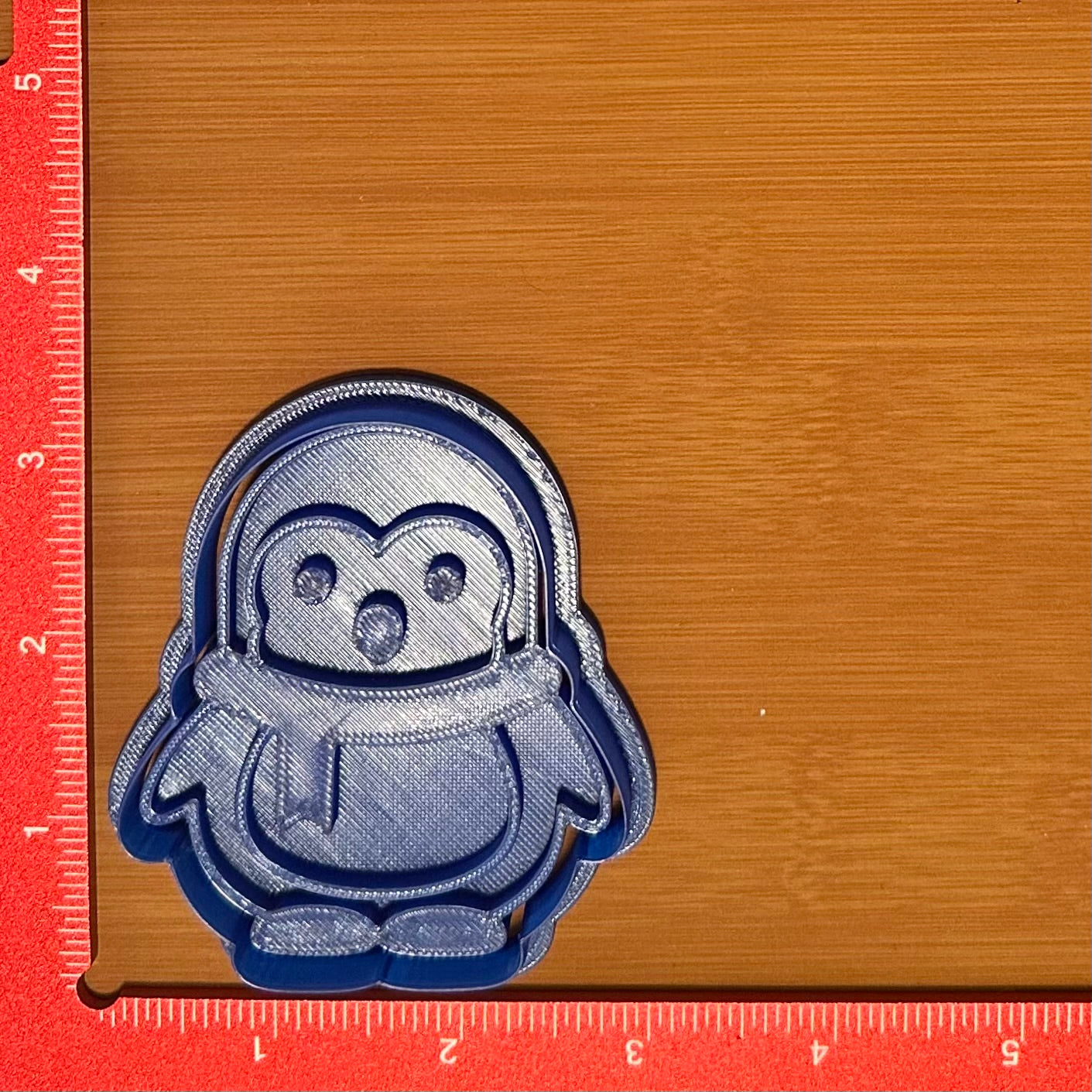 Penguin with Scarf - Custom 3D Printed Cookie Cutter + Stamp Combo
