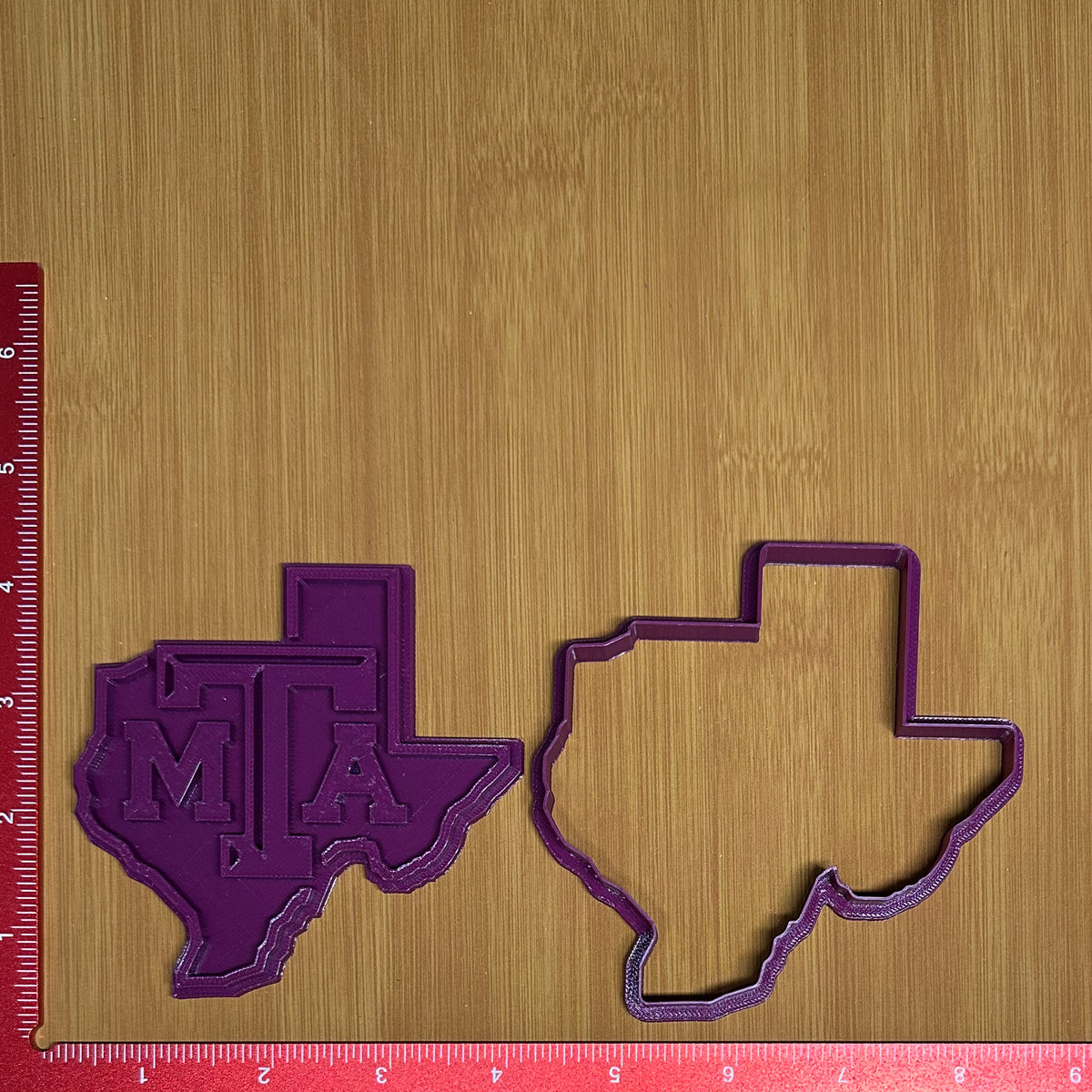 Texas A&M State Outline - Custom 3D Printed Cookie Cutter + Stamp Combo