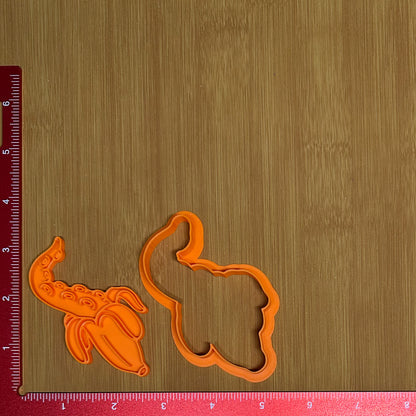 Spooky Halloween Set - Custom 3D Printed Cookie Cutter + Stamp Combo