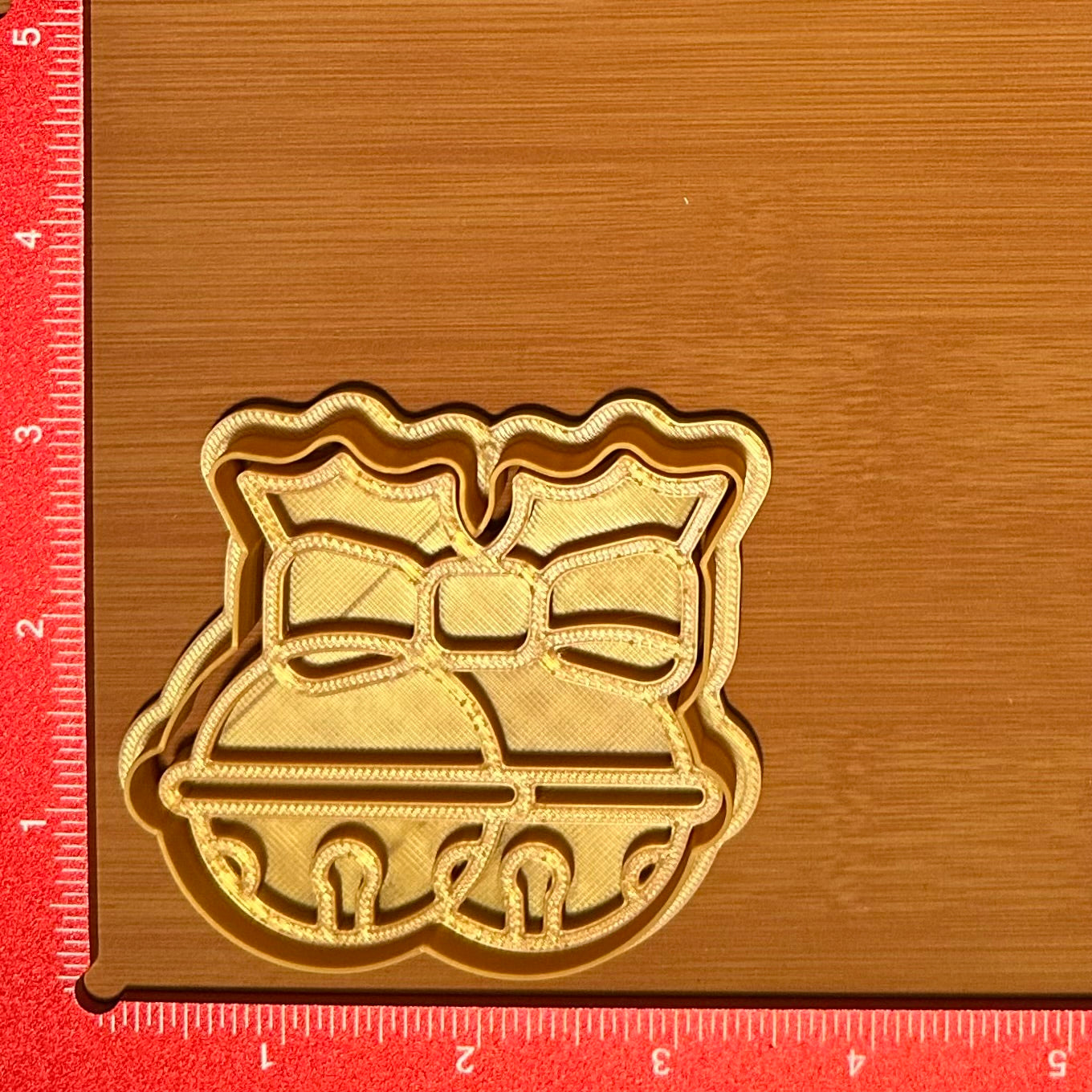 Sleigh Bells with Bow - Custom 3D Printed Cookie Cutter + Stamp Combo